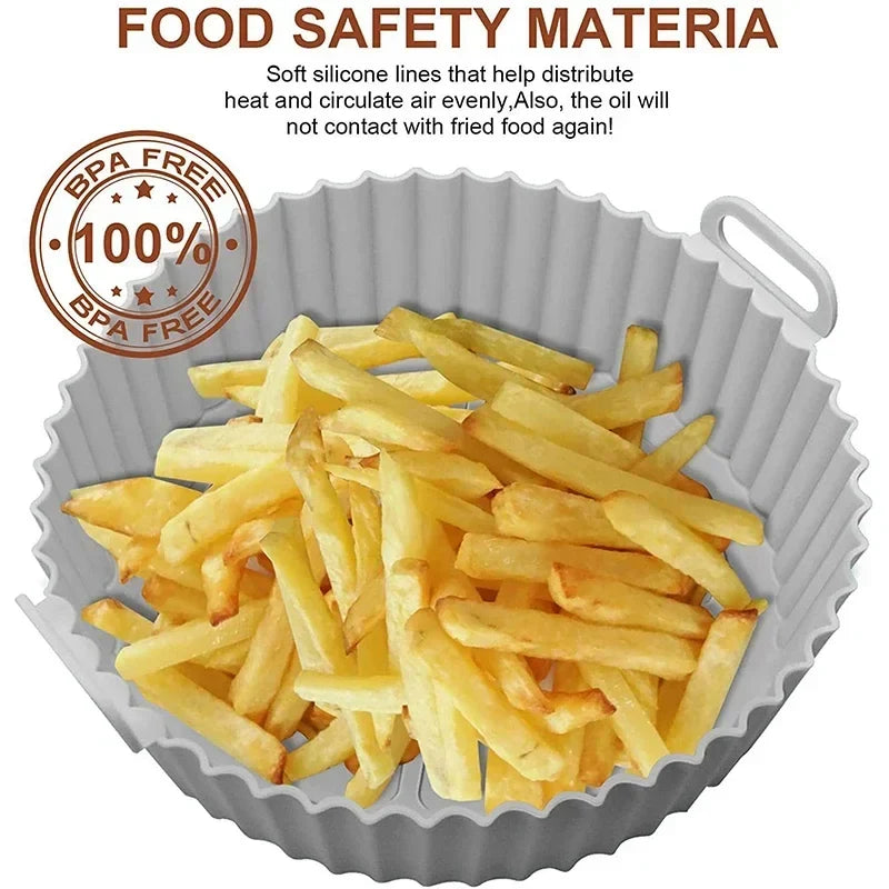 Silicone Air Fryer Baking Tray – Reusable Oven & Pizza Liner Silicone Baking Tray Qme