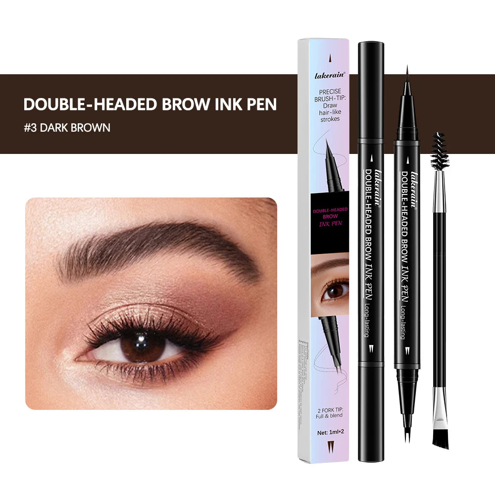 Double-Headed Liquid Eyebrow Pencil – Waterproof & Long-Lasting Liquid Eyebrow Pencil Qst 03