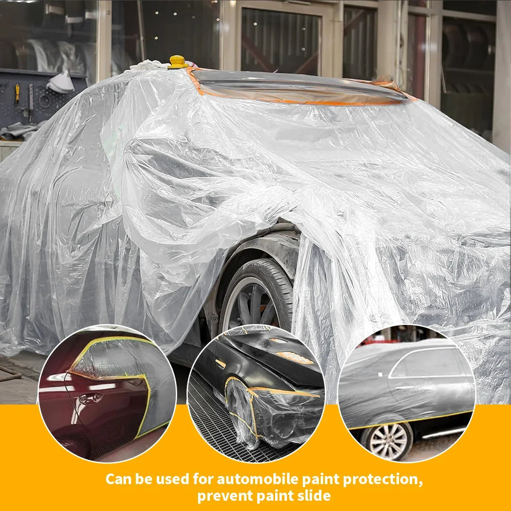 Pre-Taped Masking Film Protective Roll | 3 Widths Automotive Masking Film Qme