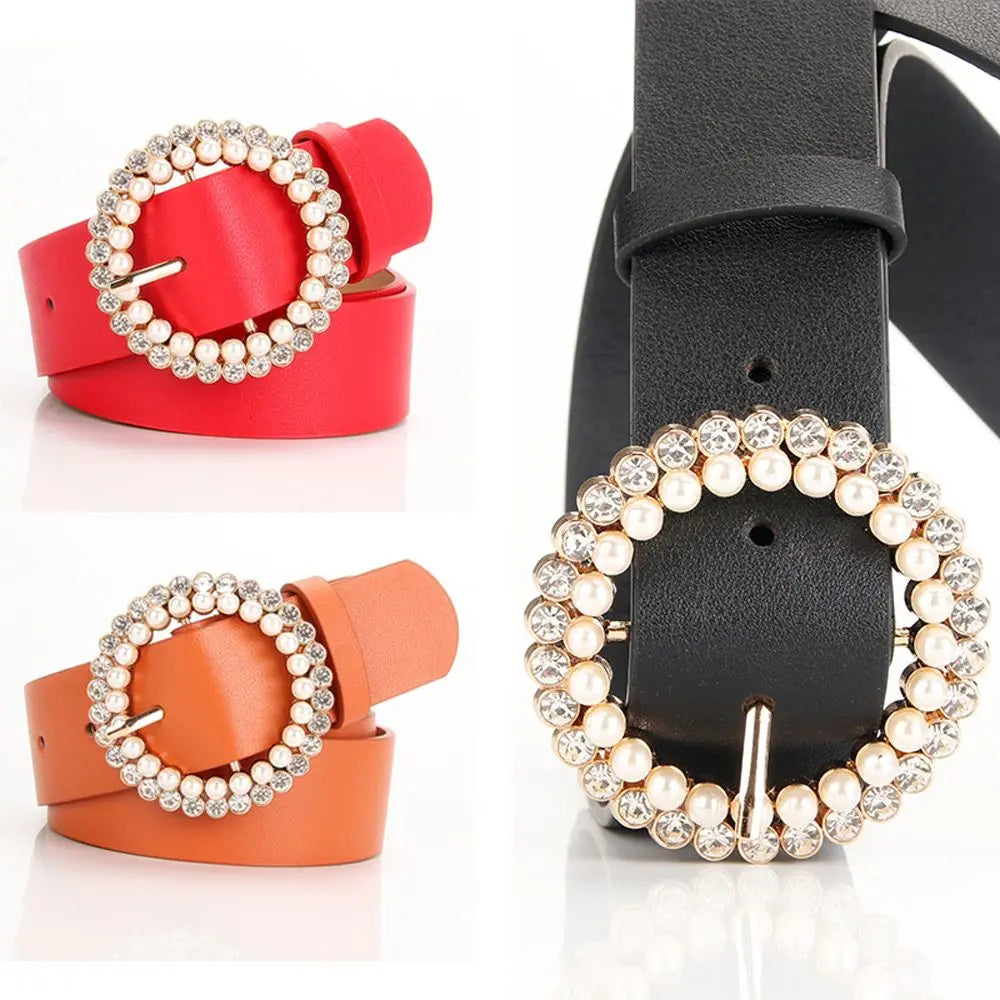 Vintage Round Buckle PU Leather Belt | Elegant Korean Fashion Fashion Belt Qme