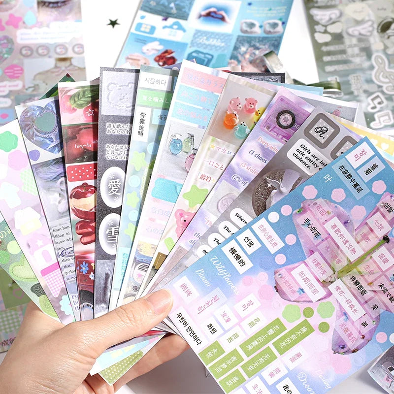 Die Cut Sticker Book | Cartoon Aesthetic Scrapbooking Sheets Die Cut Sticker Book Qme