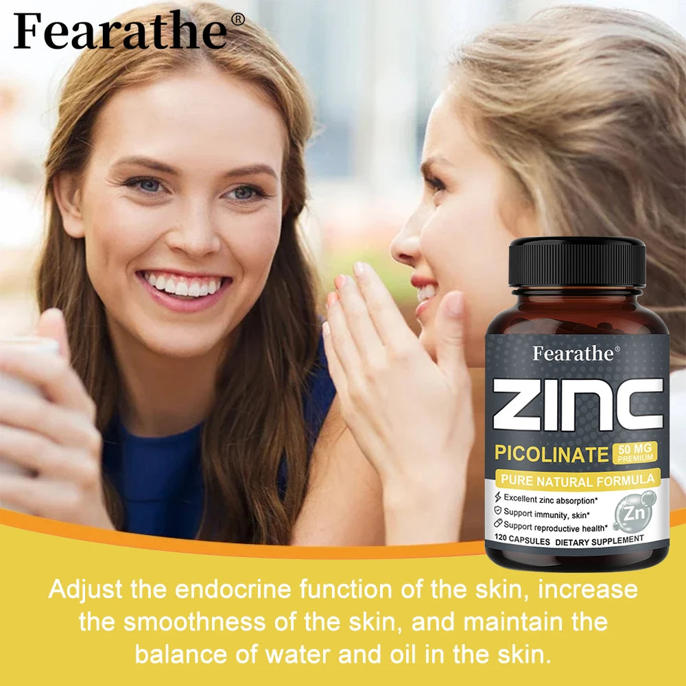 Zinc 50mg High Potency Zinc Picolinate Supplement | Fearathe Zinc Supplement Qst