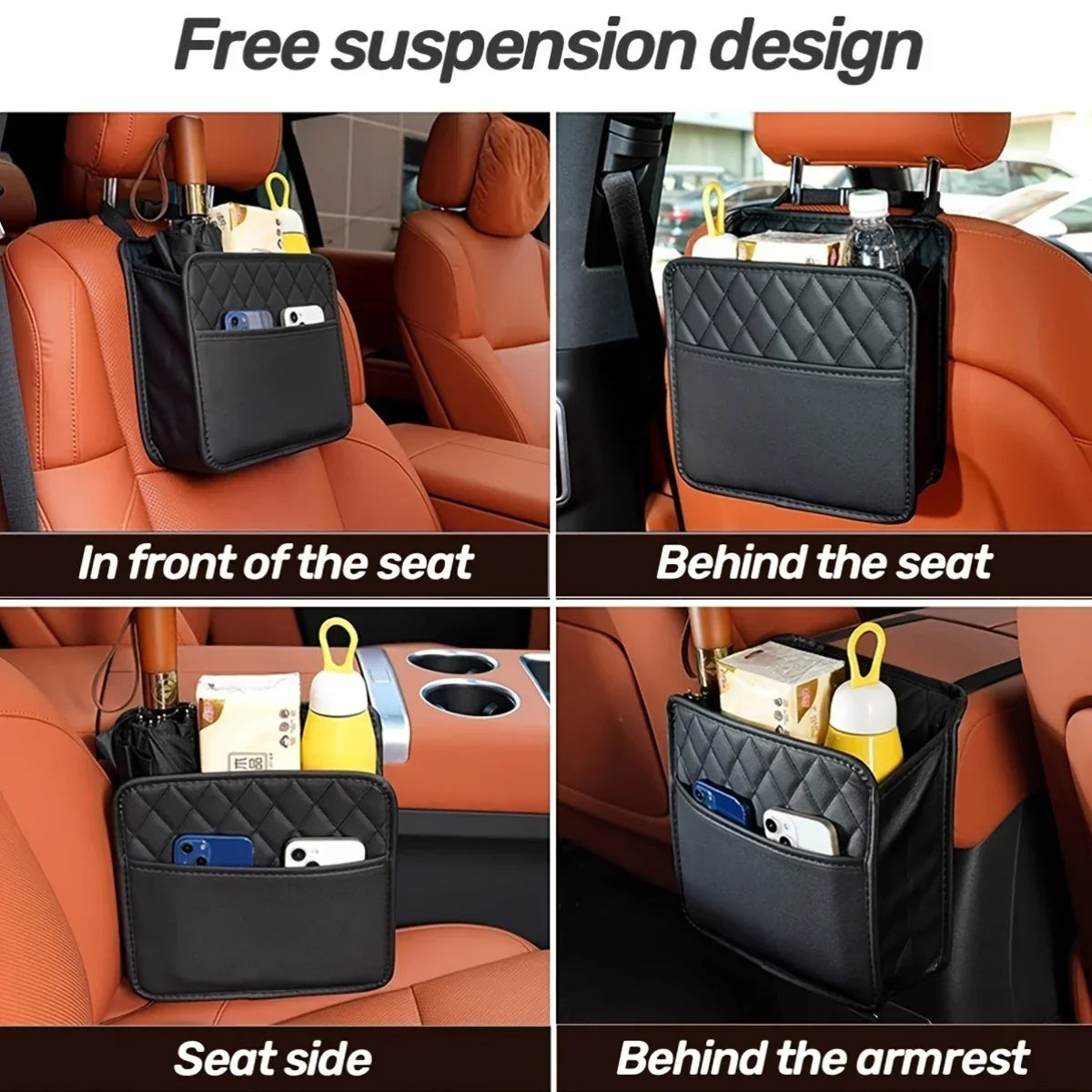 Car Seat Back Hanging Organizer Bag – Auto Interior Storage Car Seat Organizer Qme