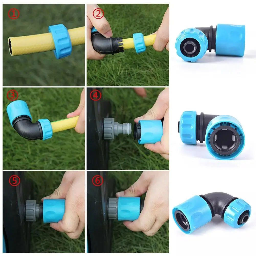 Garden Hose Elbow Quick Connector – Irrigation & Car Wash Hose Quick Connector Qme