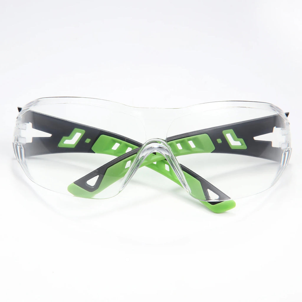3-Pack ANSI Z87.1 Anti-Fog Safety Glasses Clear Wraparound Safety Glasses Qst 3pcs-Green