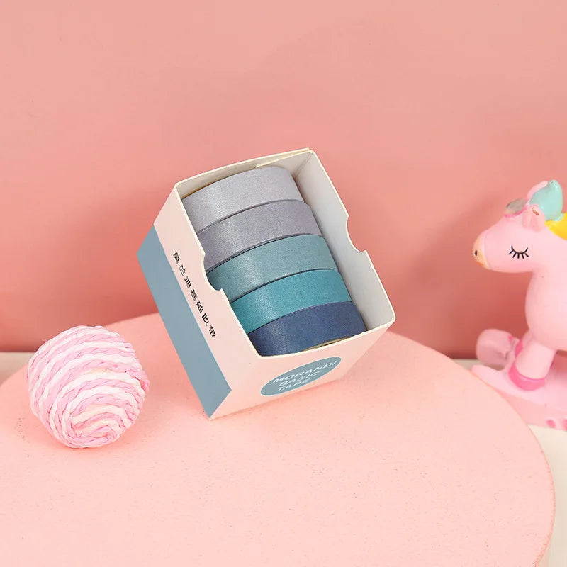 Kawaii Cartoon Washi Tape Set – 5 Rolls DIY Scrapbook Decor Decorative Washi Tape Qme L