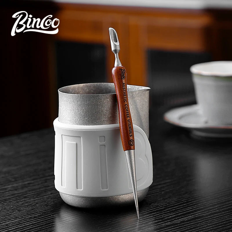 Bincoo Wooden Handle Latte Art Pen – Dual Head Decorating Needle Latte Art Pen Qst