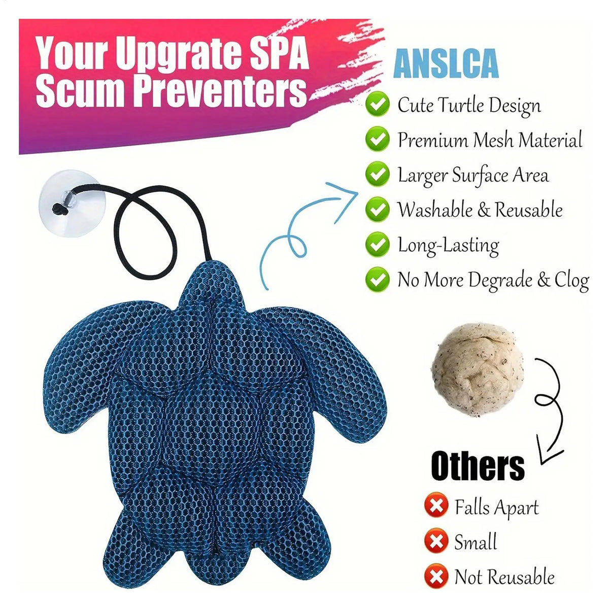 Turtle Foam Oil Absorber – Tub, Spa & Aquarium Scum Skimmer Foam Oil Absorber Qme