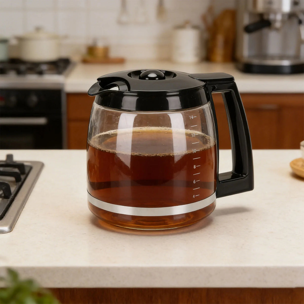 Glass Coffee Carafe Heat-Resistant Handle | Easy Clean Coffee Carafe Qme