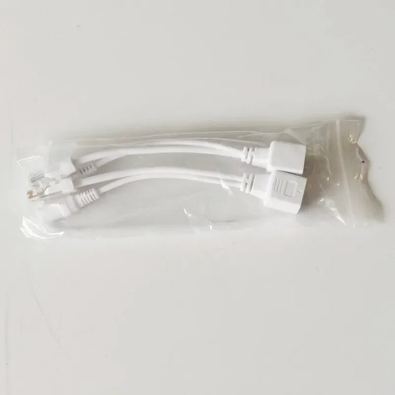 Passive PoE Adapter RJ45 Injector & Splitter Kit – 12–48V IP Cam PoE Network Adapter Qme White Color