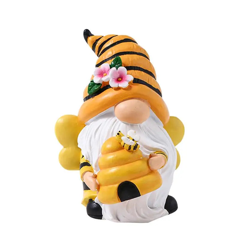 Bee Gnome Resin Garden Statue – Whimsical Yard & Home Decor Garden Gnome Statue Qme
