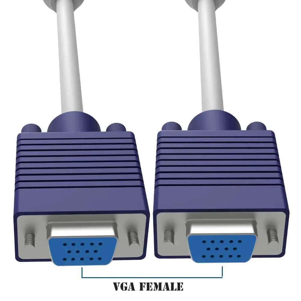 VGA Y Splitter Cable – 1 Male to 2 Female Dual Monitor Extension VGA Splitter Cable Qme