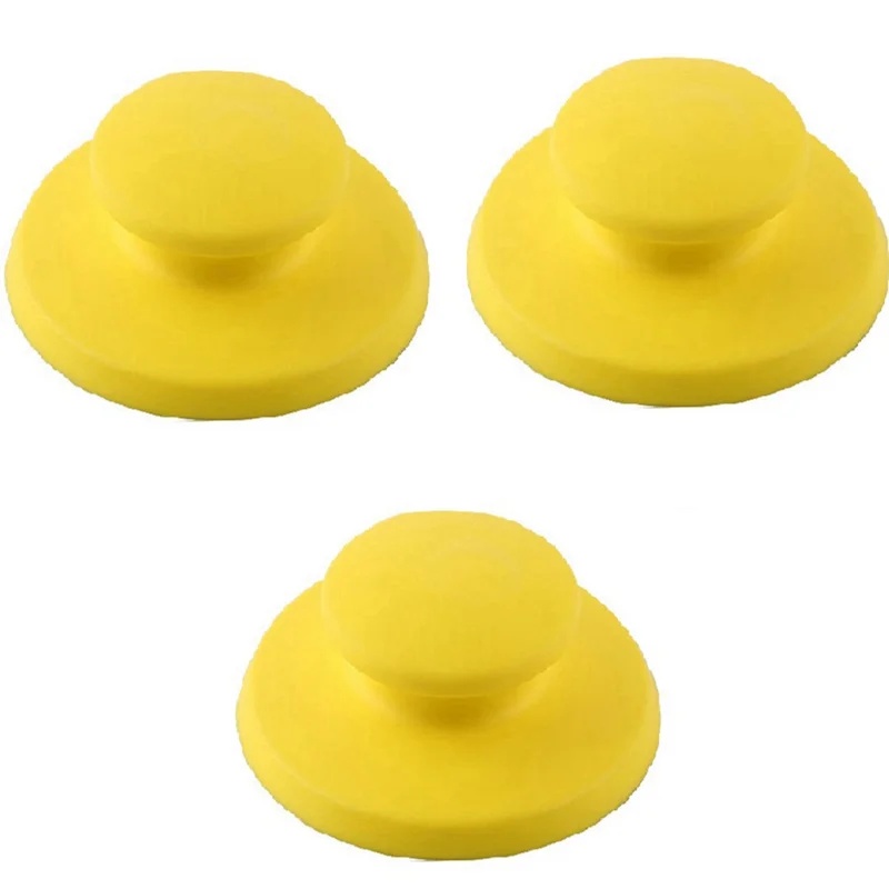 5-Inch Round Manual Sanding Block with Hook & Loop Pad Manual Sanding Block Qme Yellow