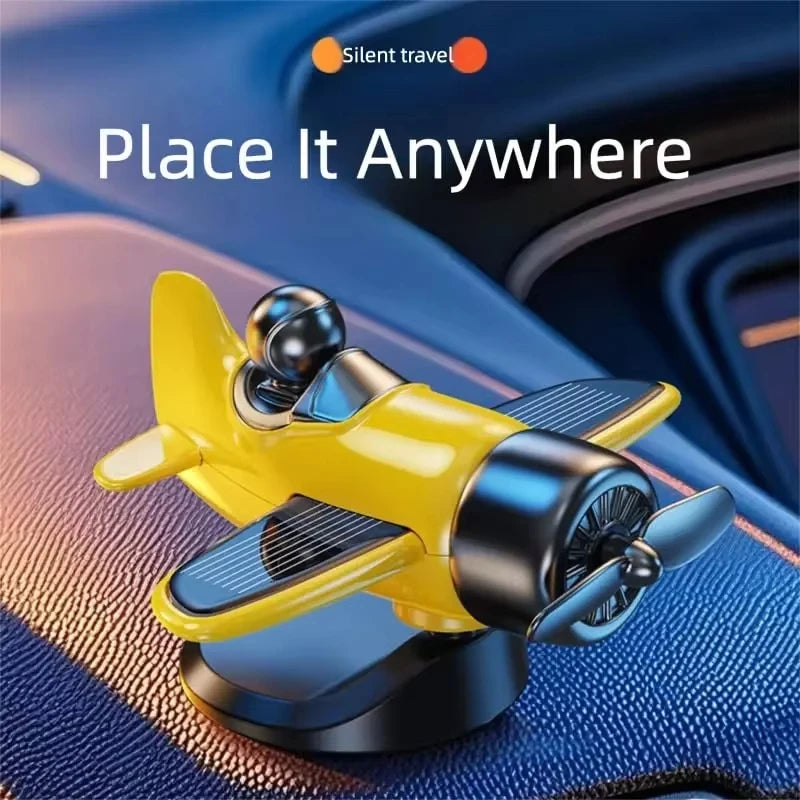 Solar Rotating Airplane Car Dashboard Ornament 360° Spin Car Dashboard Ornament Qst
