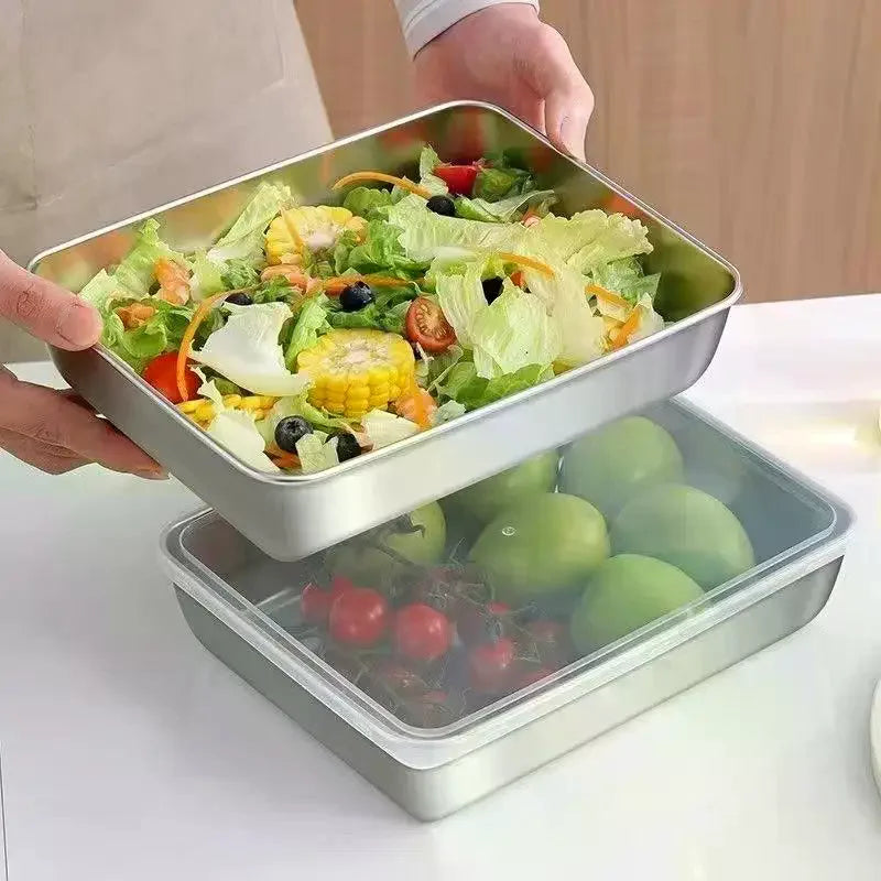 304 Stainless Steel Food Storage Boxes Set with Lids – 3 Pc Food Storage Containers Qme