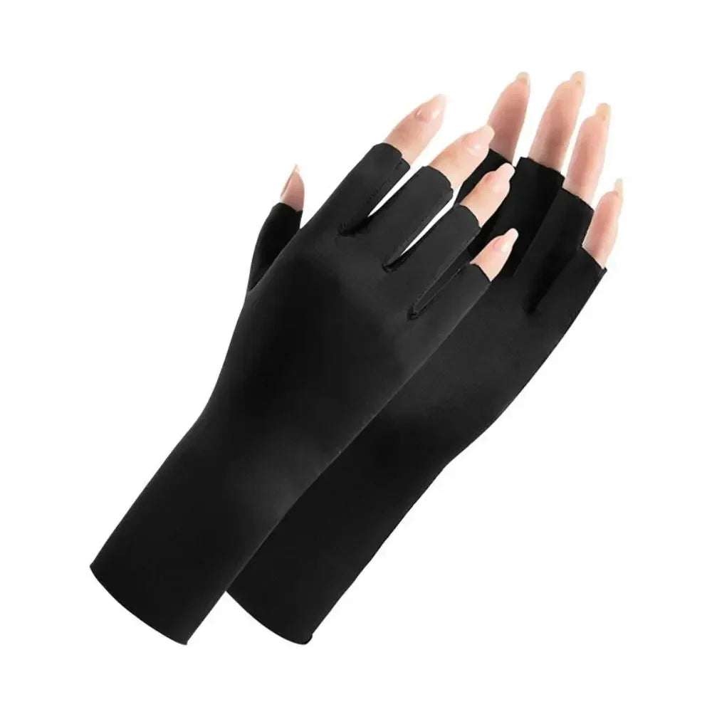 Fingerless UV Protection Gloves – Thin Outdoor Riding, 8 Colors Fingerless Riding Gloves Qme 49BK