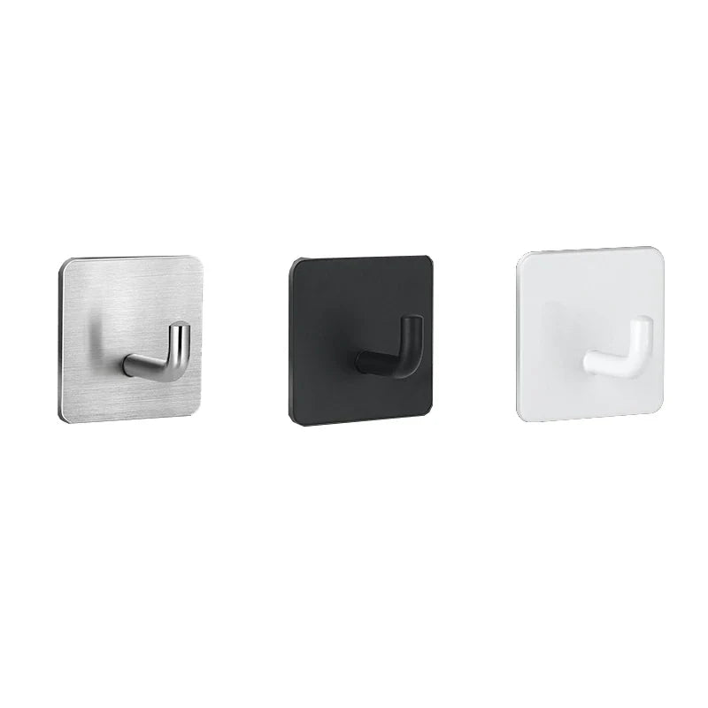 Stainless Steel Adhesive Wall Hooks – No-Drill Bathroom Rack Adhesive Wall Hook Qme