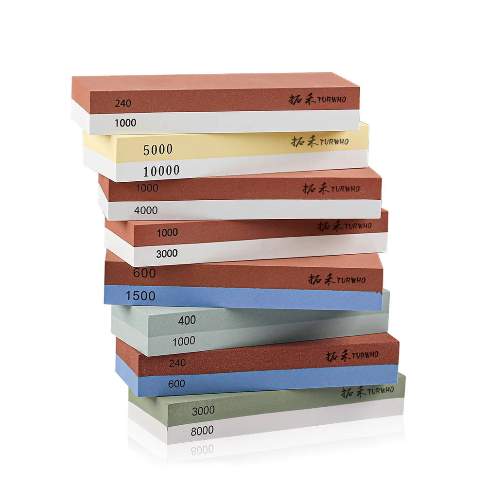 TURWHO Double-Sided Whetstone Set – Grit 240–10000 Whetstone Sharpener Qst