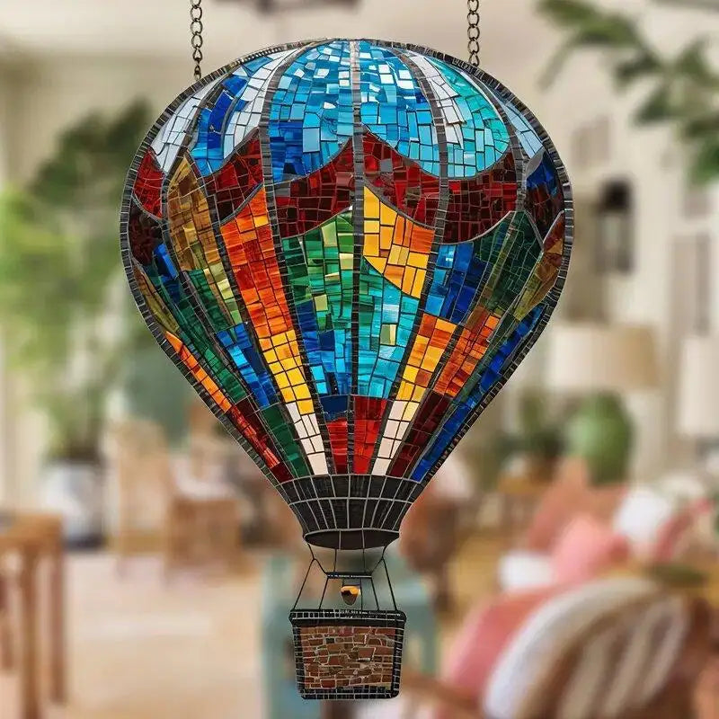 2D Acrylic Hot Air Balloon Window Pendant | Light Catcher Window Pendant Ornament Qst