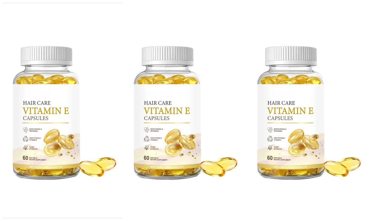 Vitamin E Softgels with Biotin & Zinc – Hair, Skin & Nails Hair & Nail Supplement Qst 3 bottles 180 pieces