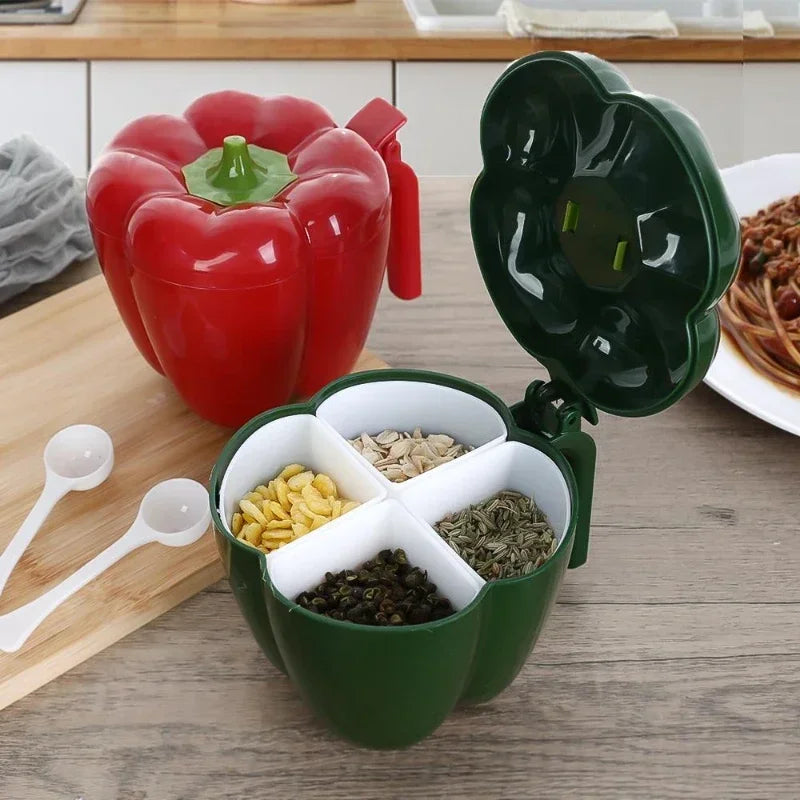 Chili-Shaped Seasoning Jar with Spoon | BBQ Spice Container Seasoning Spice Jar Qme
