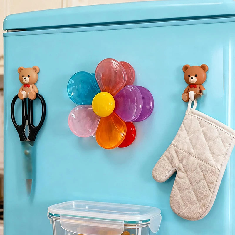 Flower Magnetic Food Sealing Clips 2-in-1 Fridge Magnet Set Food Sealing Clips Qst