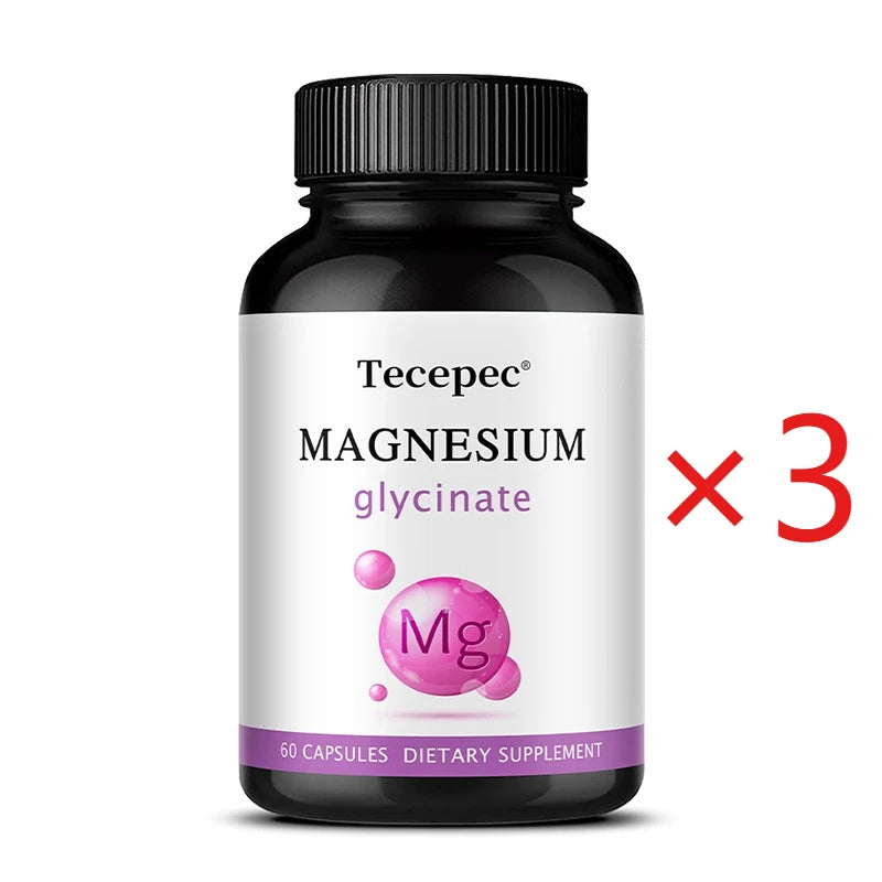 ZENVITALIZE Magnesium Glycinate 1000mg Capsules | 30/60/120ct Mineral Supplement Qst 60 count-3 bottle