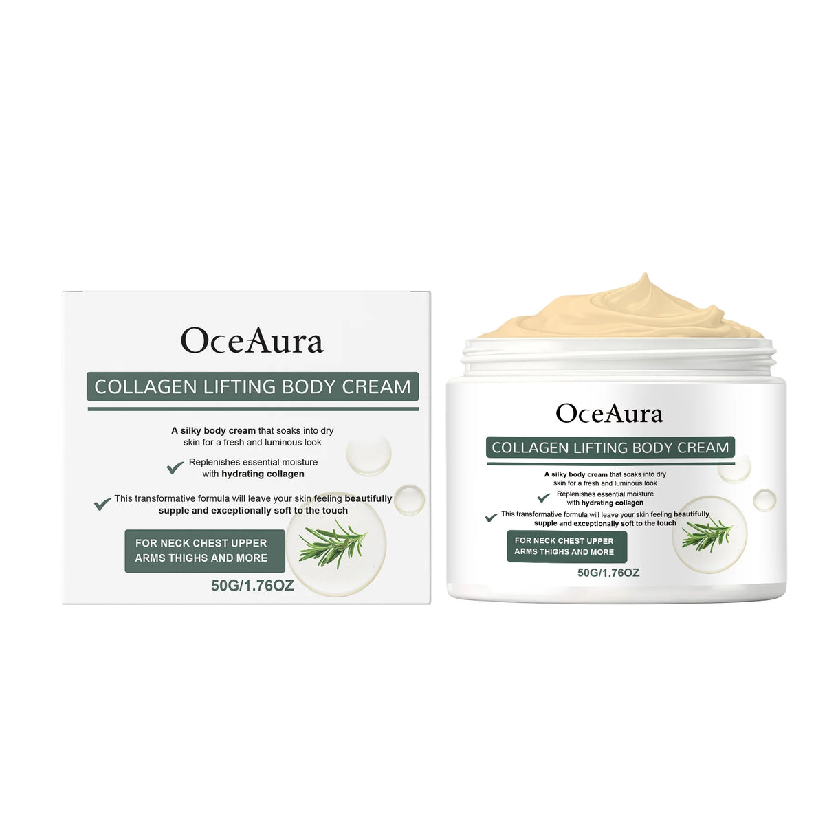 OceAura Collagen Body Oil – Firming & Moisturizing Skin Oil Collagen Body Oil Qst 50g boxed