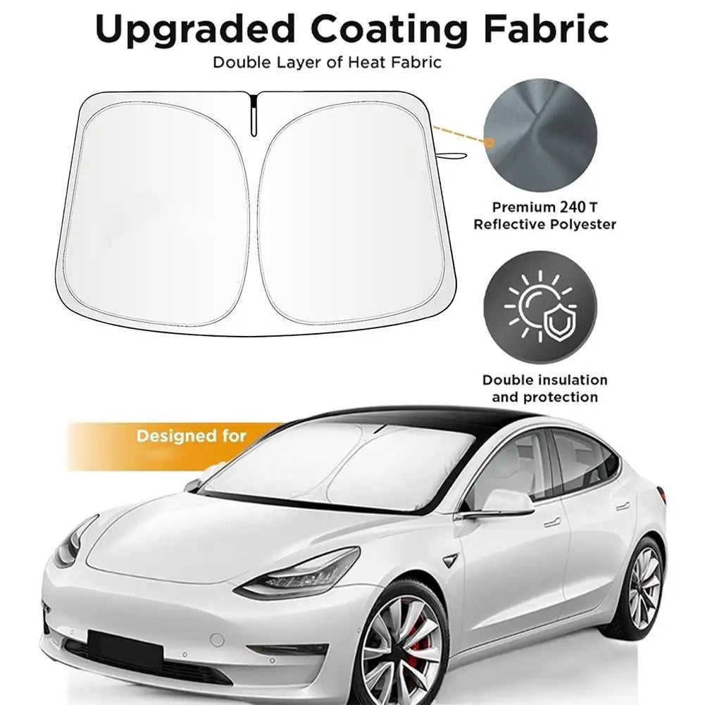 Tesla Model 3/Y Windshield Sunshade – Thickened UV Protection Car Windshield Sunshade Qme