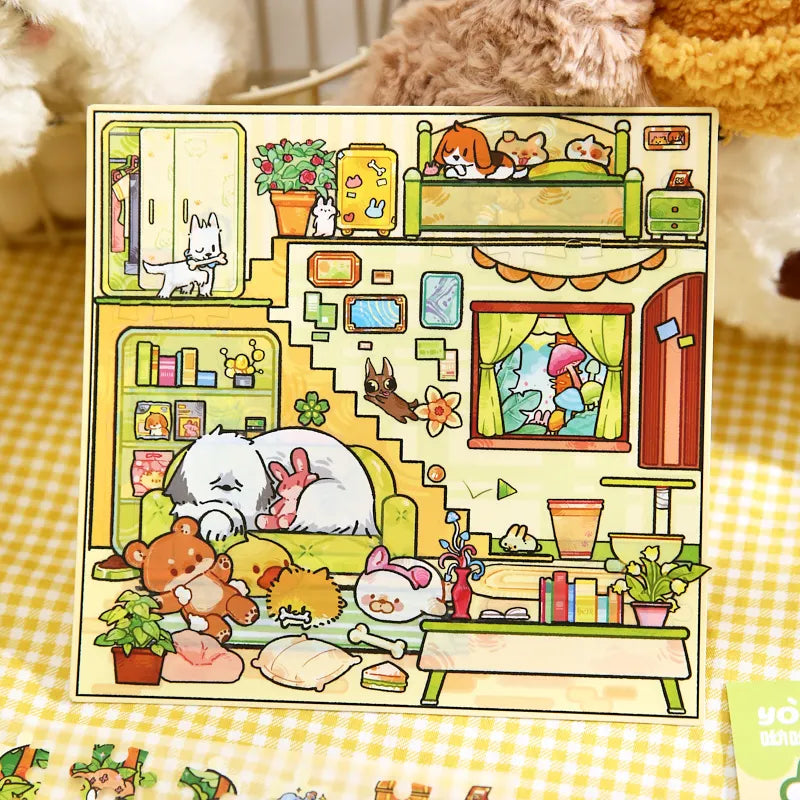 Cute Pets 3D Landscape Stickers – DIY Craft & Scrapbook Decor DIY Craft Stickers Qme