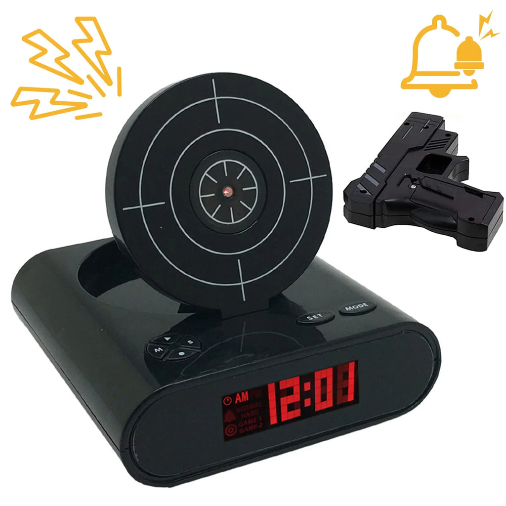 Target Alarm Clock Gun LED Display Personalized Ringtones Novelty Alarm Clock Qme