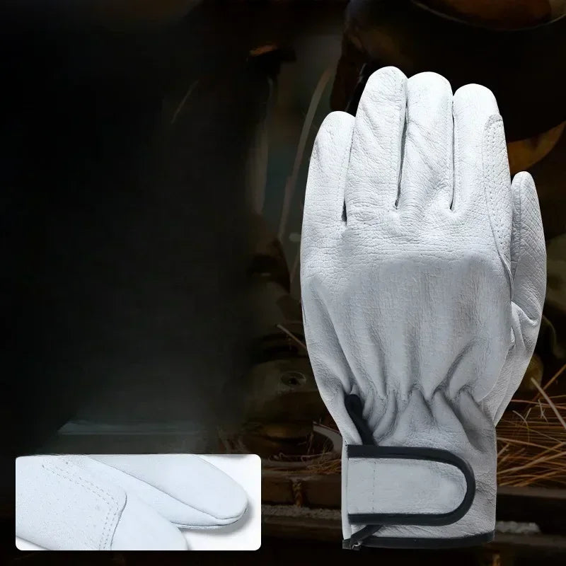 Sheepskin Leather Work Gloves – Welding, Garden & Safety Leather Work Gloves Qme
