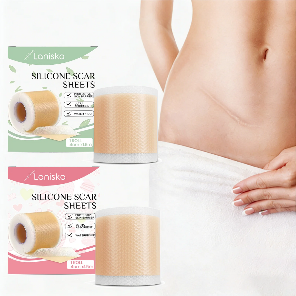 Silicone Scar Strip 4cm×1.5m – Self-Adhesive Gel Tape | Laniska Silicone Scar Strip Qst