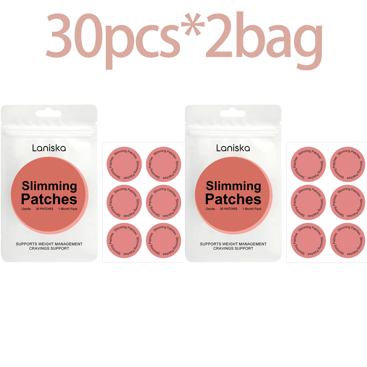 Laniska Daily Hydration Body Care Patches – Firm & Refresh Skin Body Care Patches Qst 30pcs X 2bag