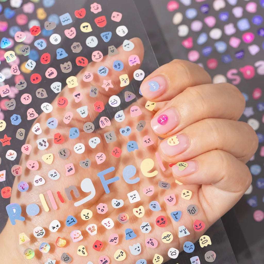 8 Sheets Cute Emoji Stickers – Nail Art, Scrapbooking & DIY Craft Sticker Sheets Qme