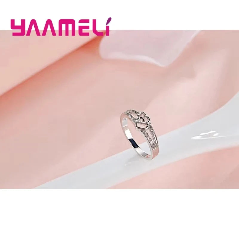 925 Sterling Silver CZ Cross Love Ring – Gift for Her Sterling Silver Ring Qme