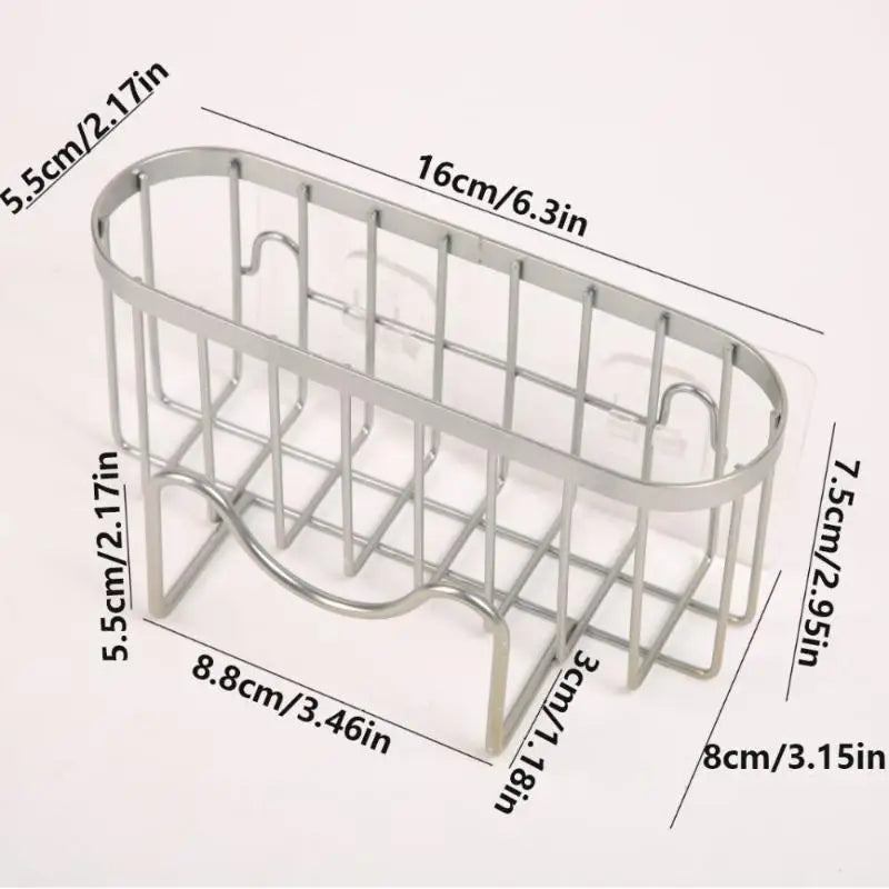 Stainless Steel Sink Sponge Holder – Suction Mount, Fast Drain Sink Sponge Holder Qme