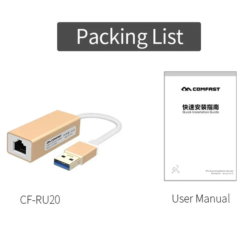 USB-C to RJ45 Ethernet Adapter 10/100Mbps – Plug & Play LAN Card Ethernet Network Adapter Qme
