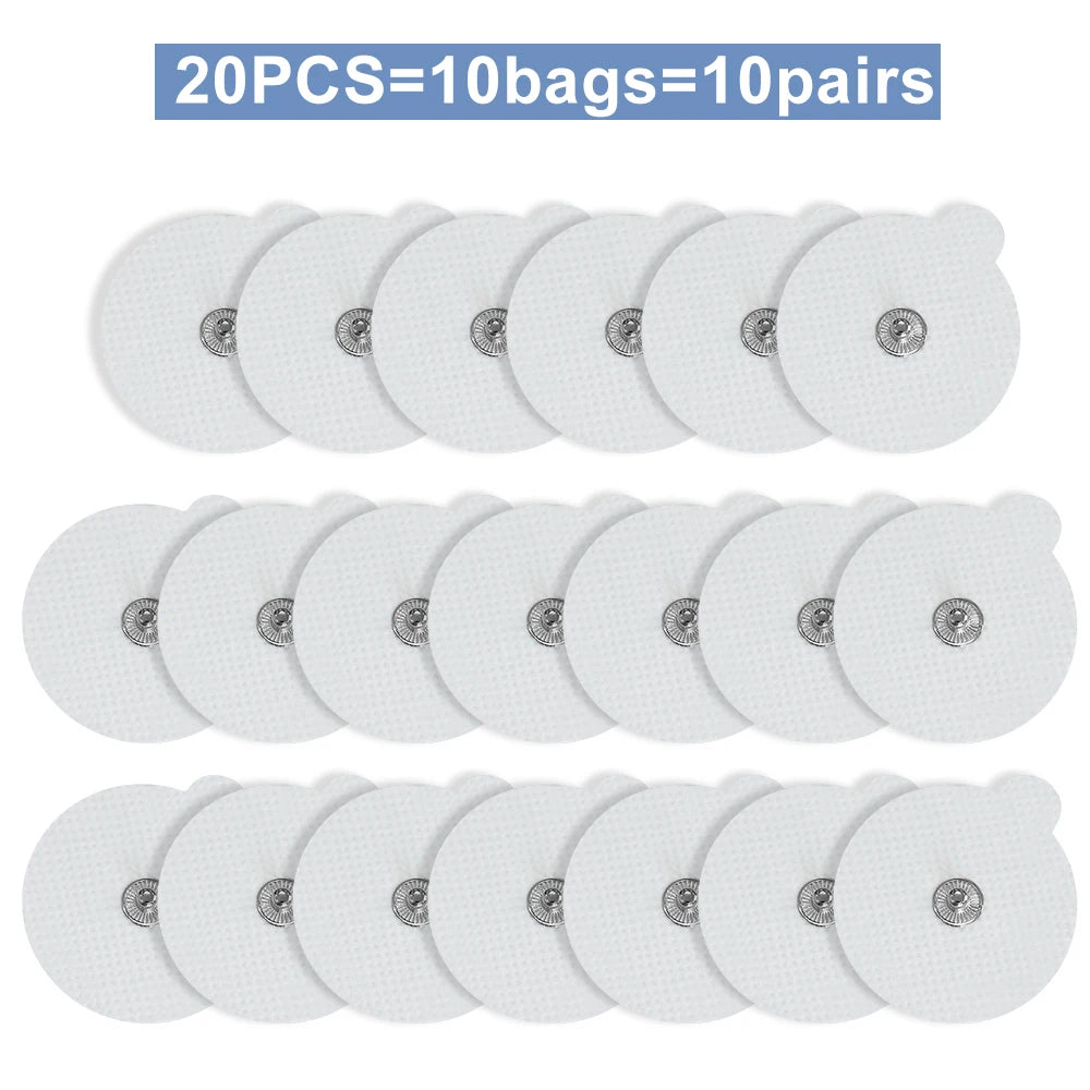 TENS EMS Reusable Round Electrode Pads 10/20 Pack – Gel Pads Electrode Gel Pads Qst 20Pcs
