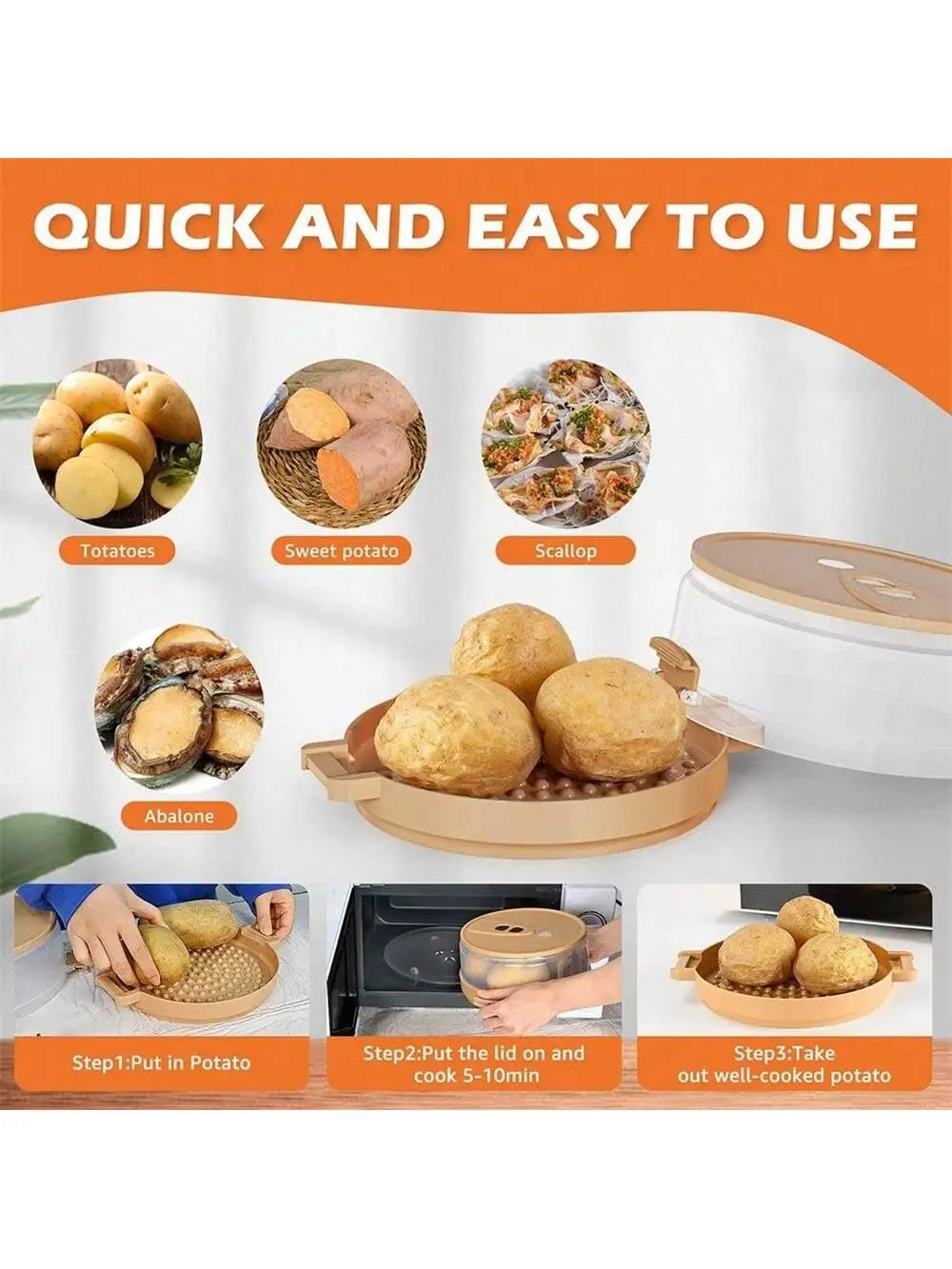Glass Microwave Bacon & Potato Baking Jar | Food Storage Glass Baking Jar Qme