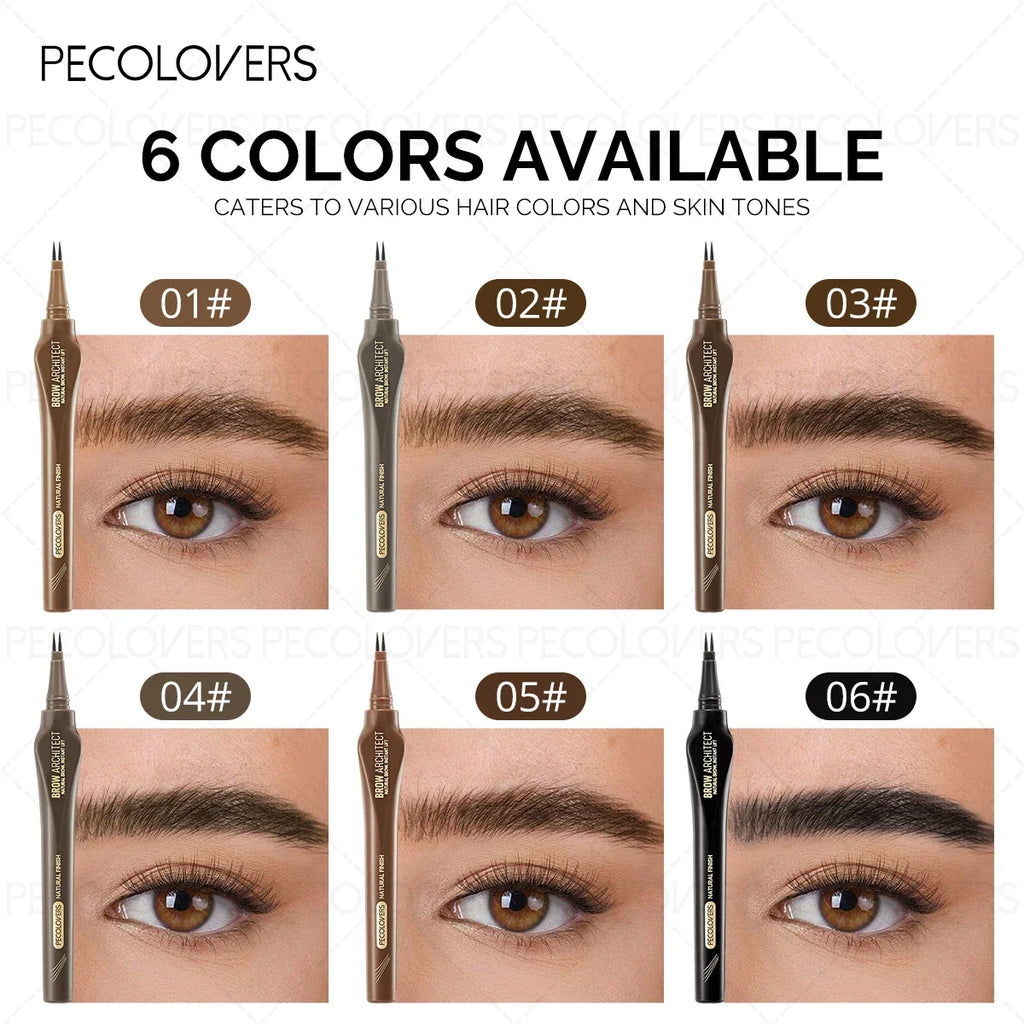 Qme Waterproof Dual-Prong Eyebrow Pen | 3D Hair-Like Strokes Eyebrow Pen Qme