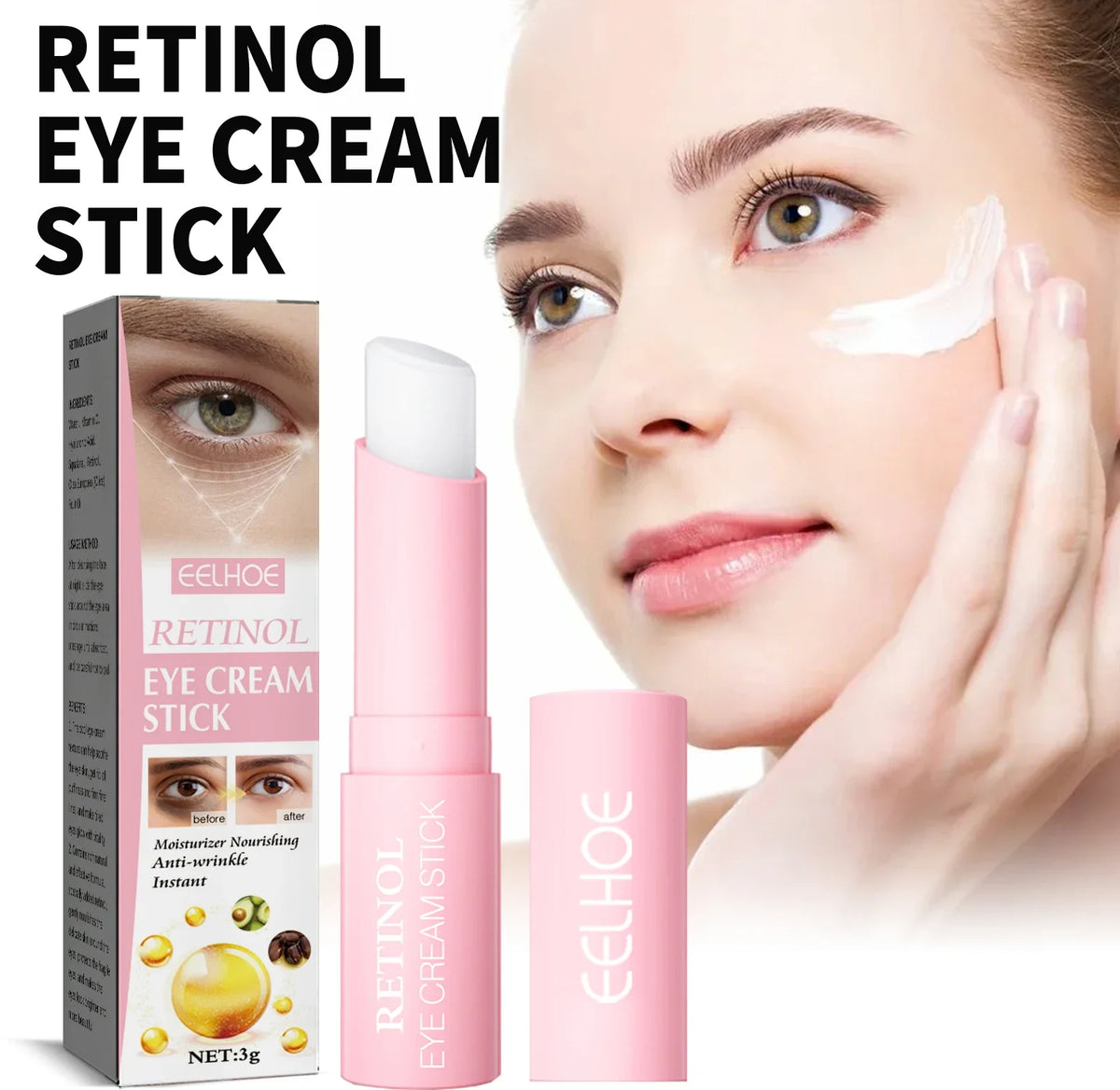 Retinol Eye Cream Stick – Dark Circles & Fine Lines | Qme Retinol Eye Cream Qme Default Title