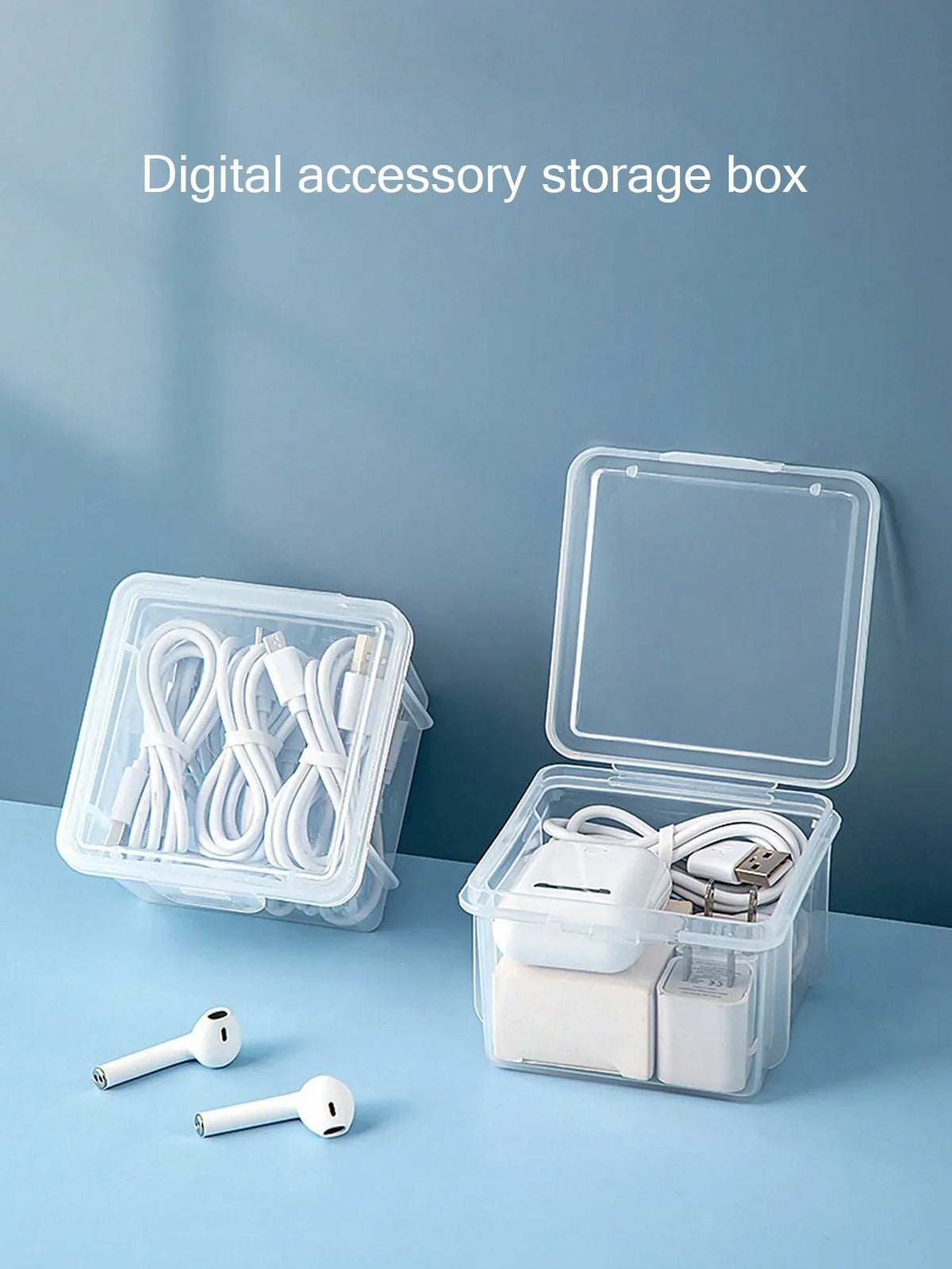 Cable & USB Organizer Storage Box | Charging Accessories Desktop Cable Organizer Qme