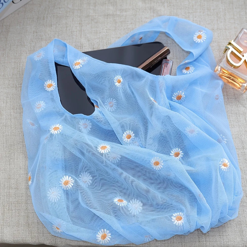 Mesh Daisy Small Handbag | Cute Fairy Summer Bag | Qme Mesh Handbag Qme