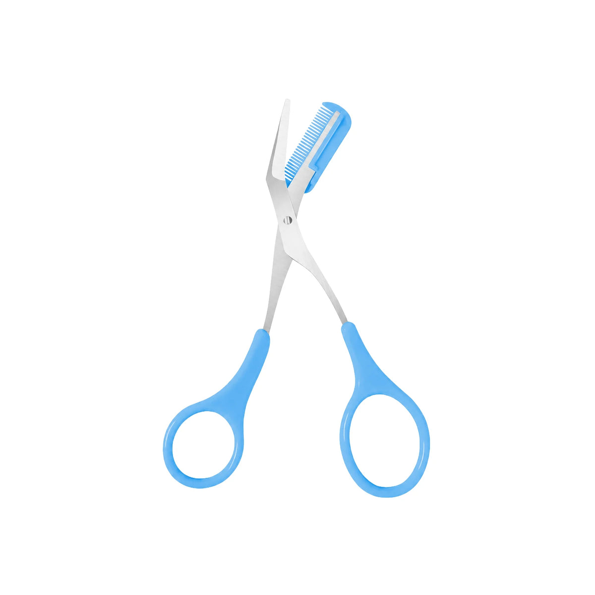 Eyebrow Scissors with Comb – Curved Precision Brow Trimmer Eyebrow Grooming Tool Qst blue-1pcs