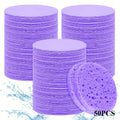 Compressed Facial Sponges – Wood Pulp Cleansing & Makeup Removal Facial Cleansing Sponge Qme Purple 50PCS