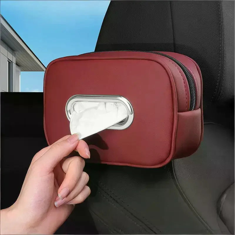 Nappa Leather Car Tissue Box Holder – Visor & Console Car Tissue Box Holder Qst