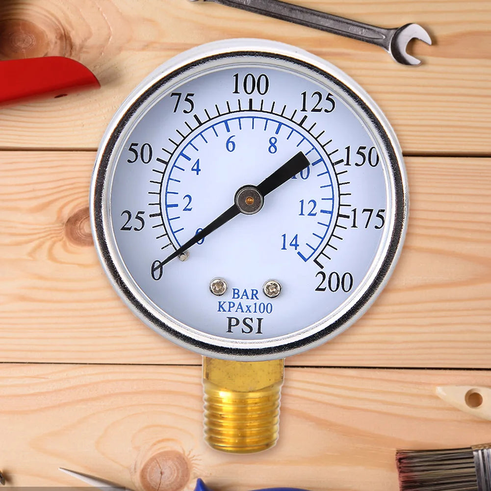 Air Compressor Pressure Gauge 200 PSI Dual Scale 70mm 1/4 NPT Pressure Gauge Qme
