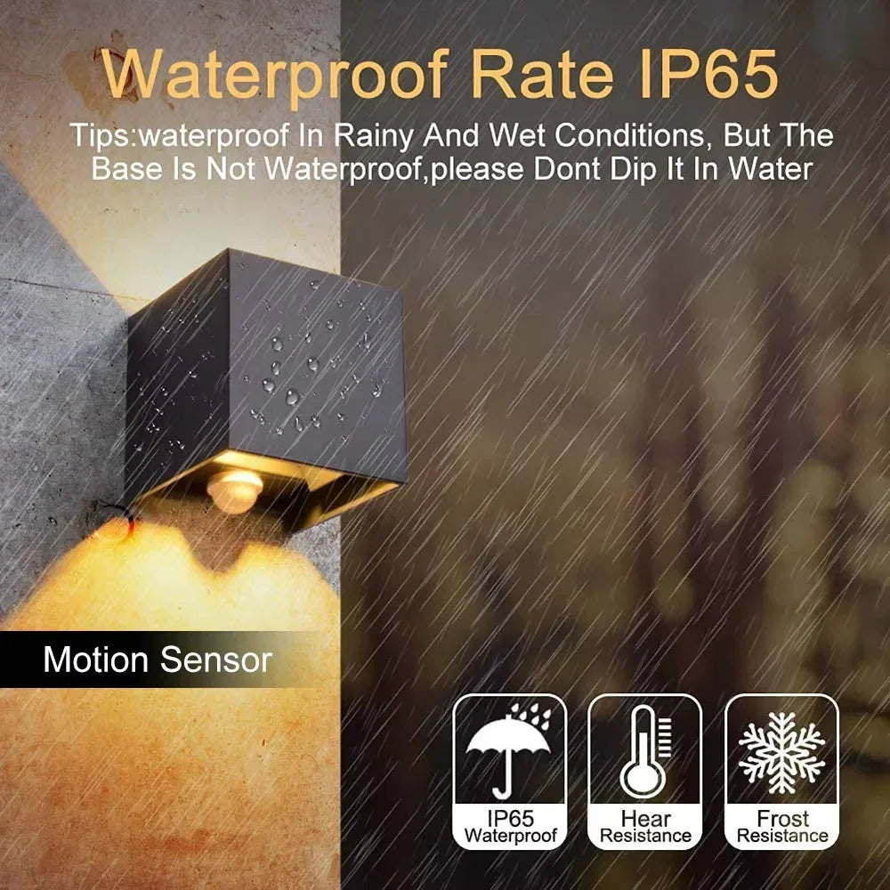 IP65 Motion Sensor LED Wall Sconce 12W – Outdoor Porch Light Outdoor Wall Sconce Qme
