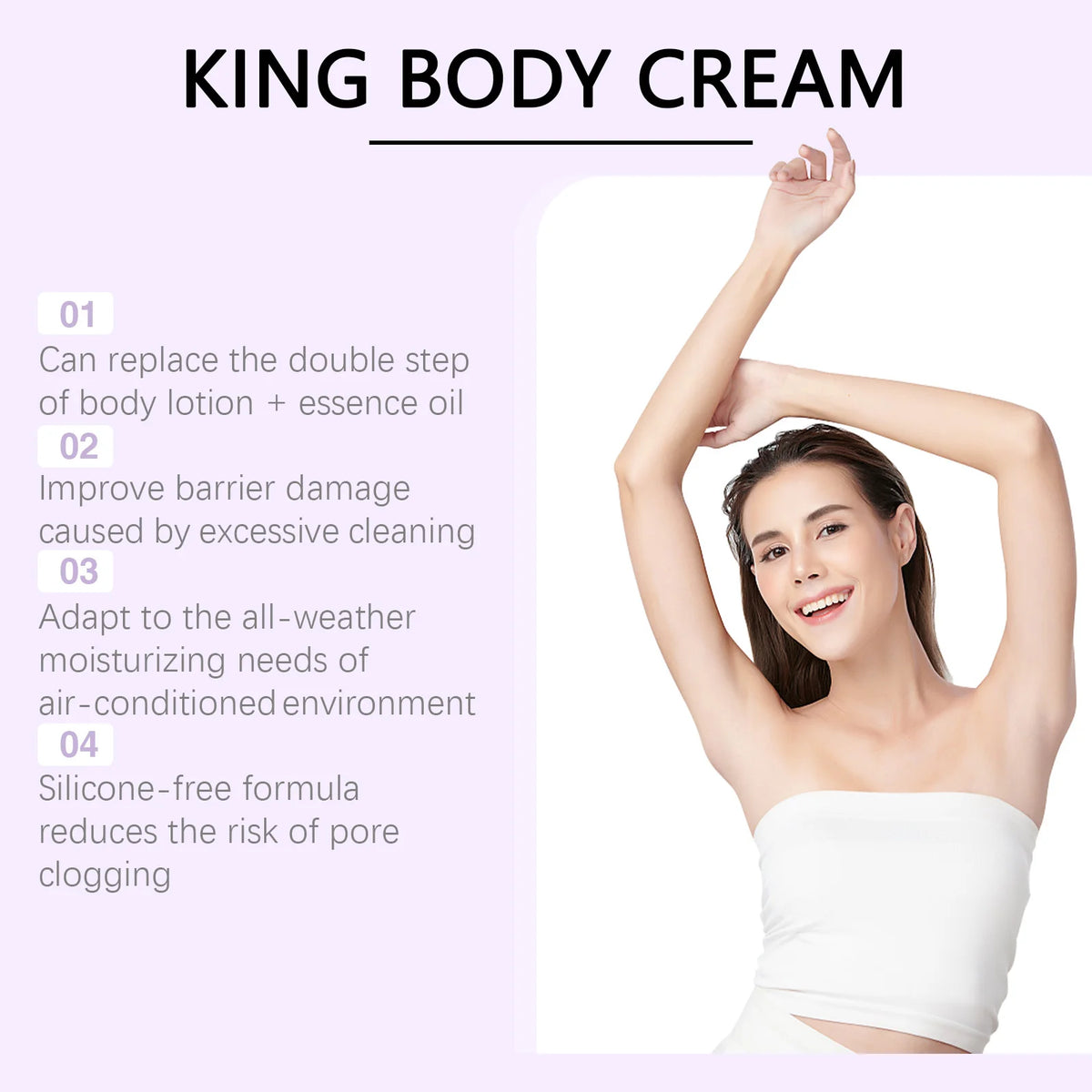 King Body Cream Triple Water-Lock Shea Sensitive Skin 114g Body Moisturizer Cream Qst